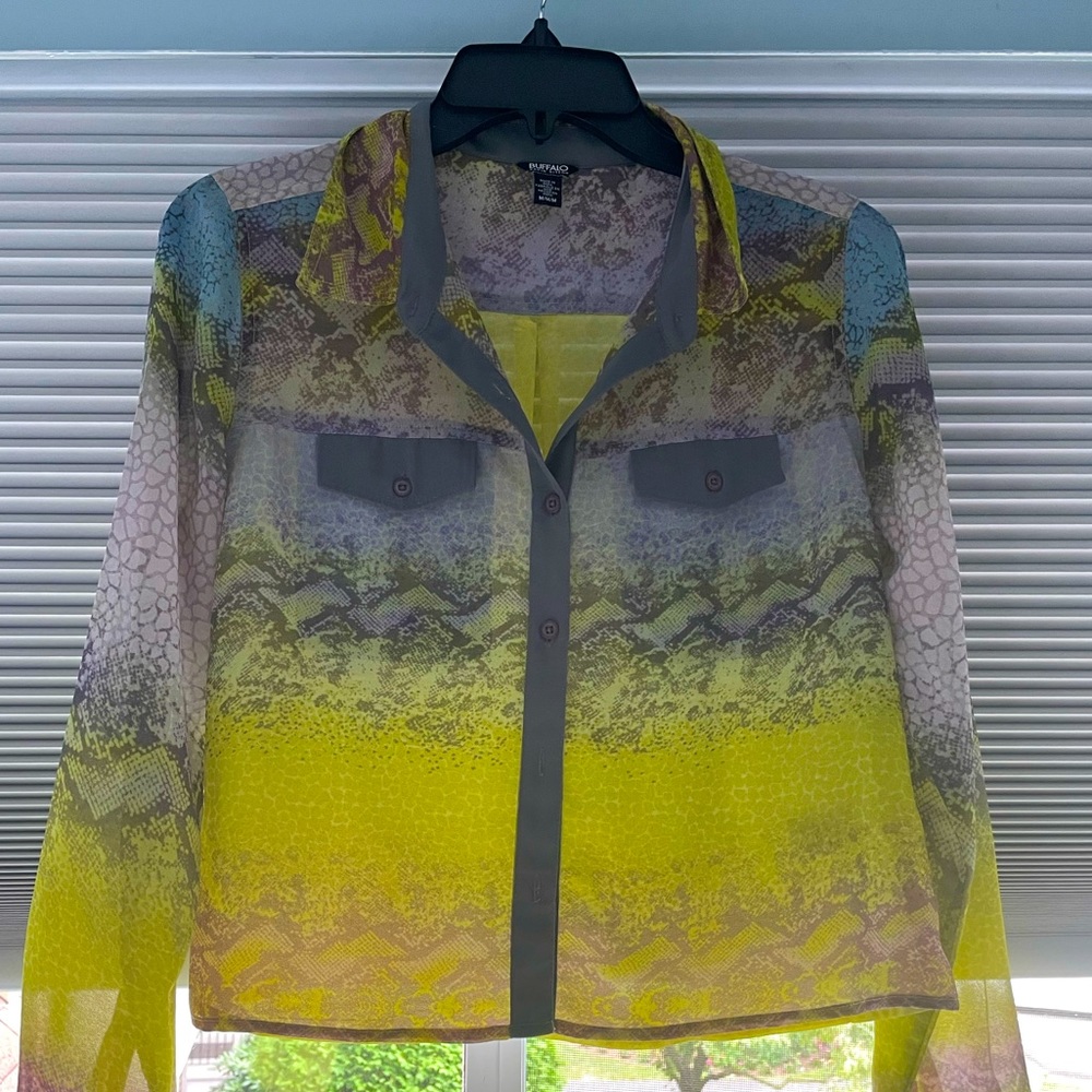 Buffalo David Bitton | Cropped Snakeskin-print Blouse